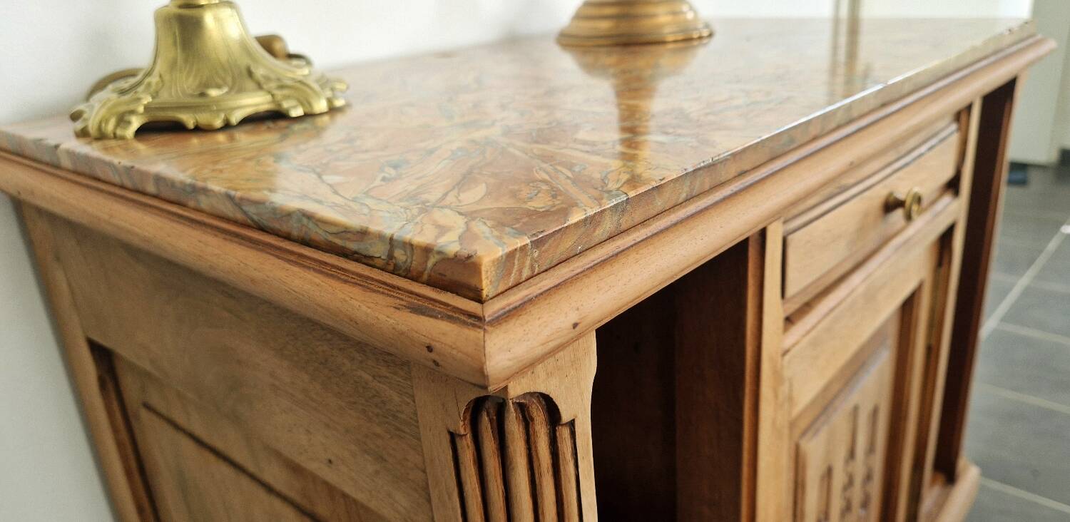 Louis XVI style wood and marble furniture