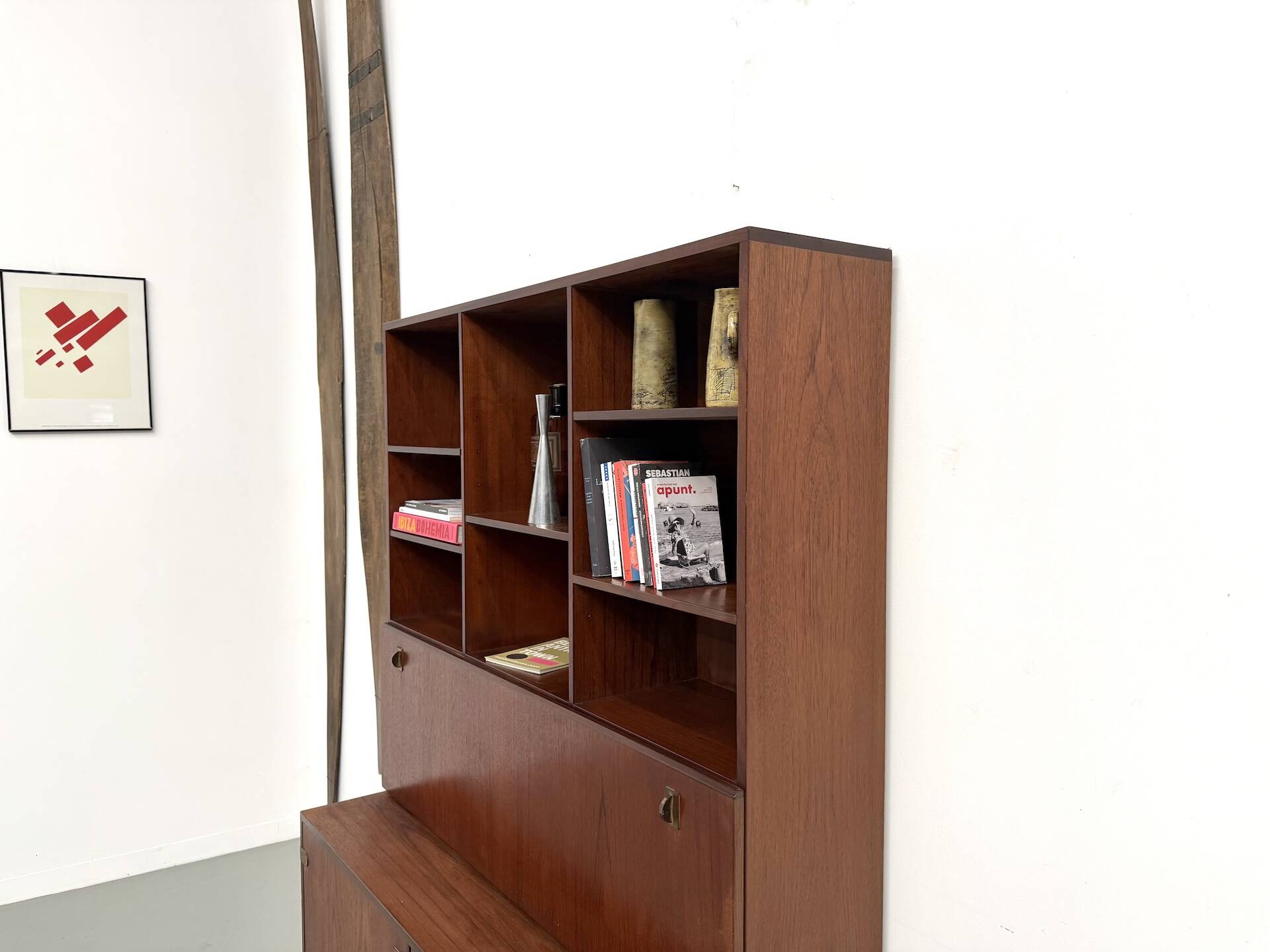 Teak and brass bookshelf designed by Peter Løvig Nielsen, CI.