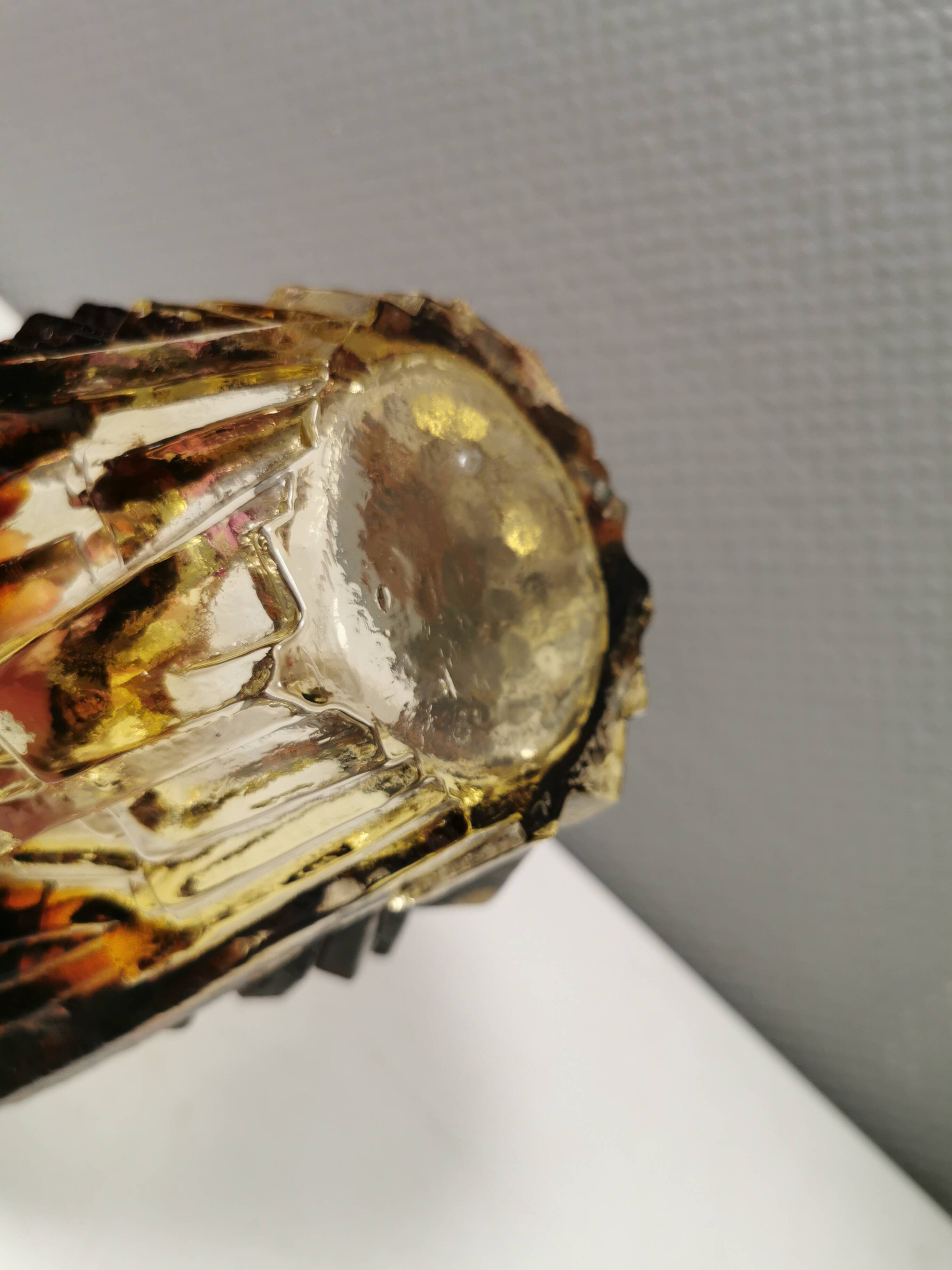 Glass bowl designed by Pertti Santalahti for Humppila Glas Finland 1960-170s.