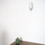 1950s wall lamp in perforated metal, brass and opaline