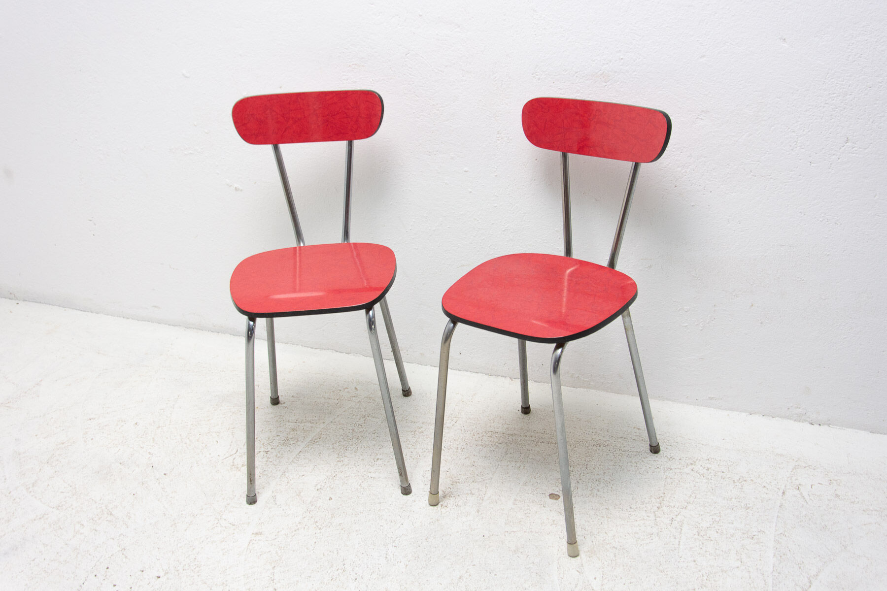 Pair of Czechoslovak colored formica cafe chairs, 1960´s