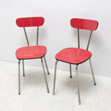 Pair of Czechoslovak colored formica cafe chairs, 1960´s