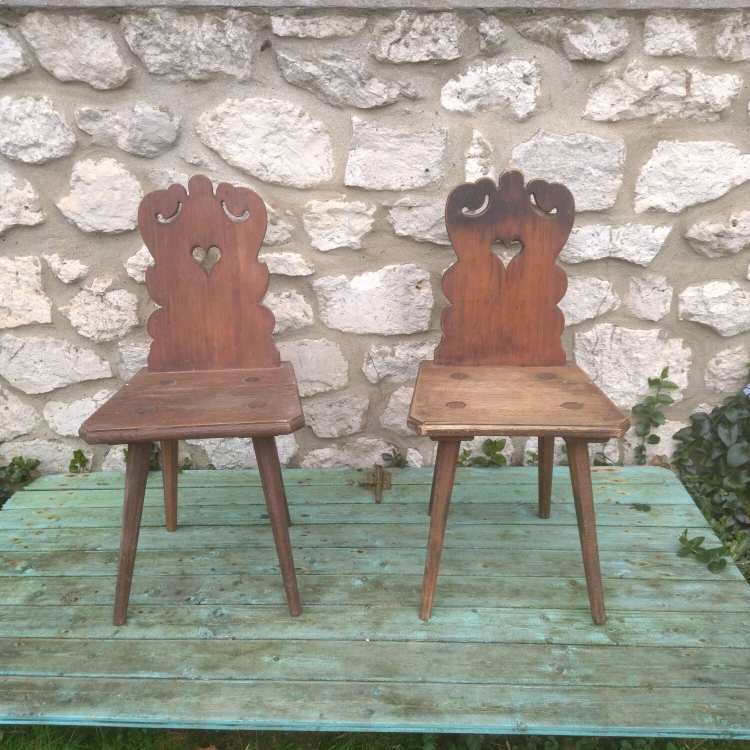 Pair of chairs brutalist stepladder