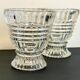 Paire vases géométriques semi-cristal vintage