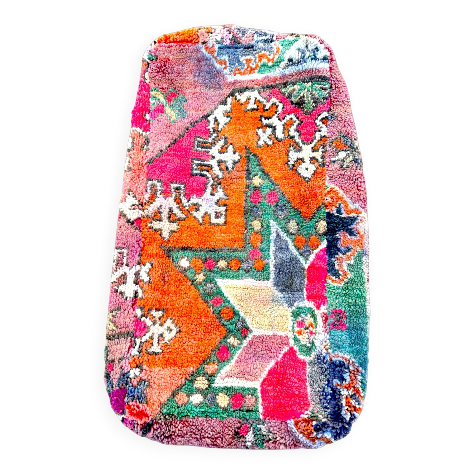 Moroccan Berber Maxi Pouf in wool – Handmade – Unique piece