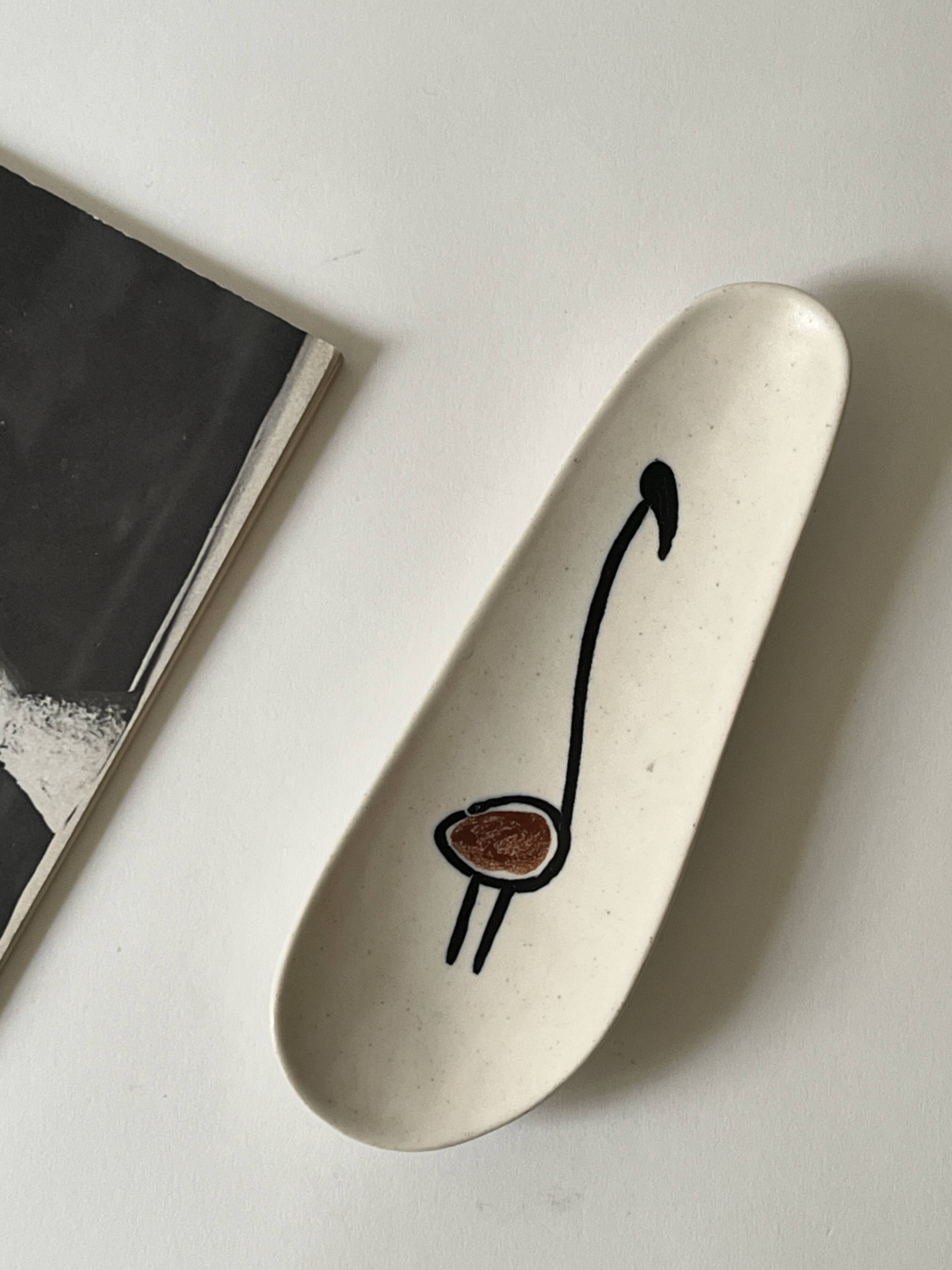 Ceramic pocket emptier signed Guy Rolland Marcy, France 1950