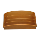 Porte-lettres ancien en bois blond