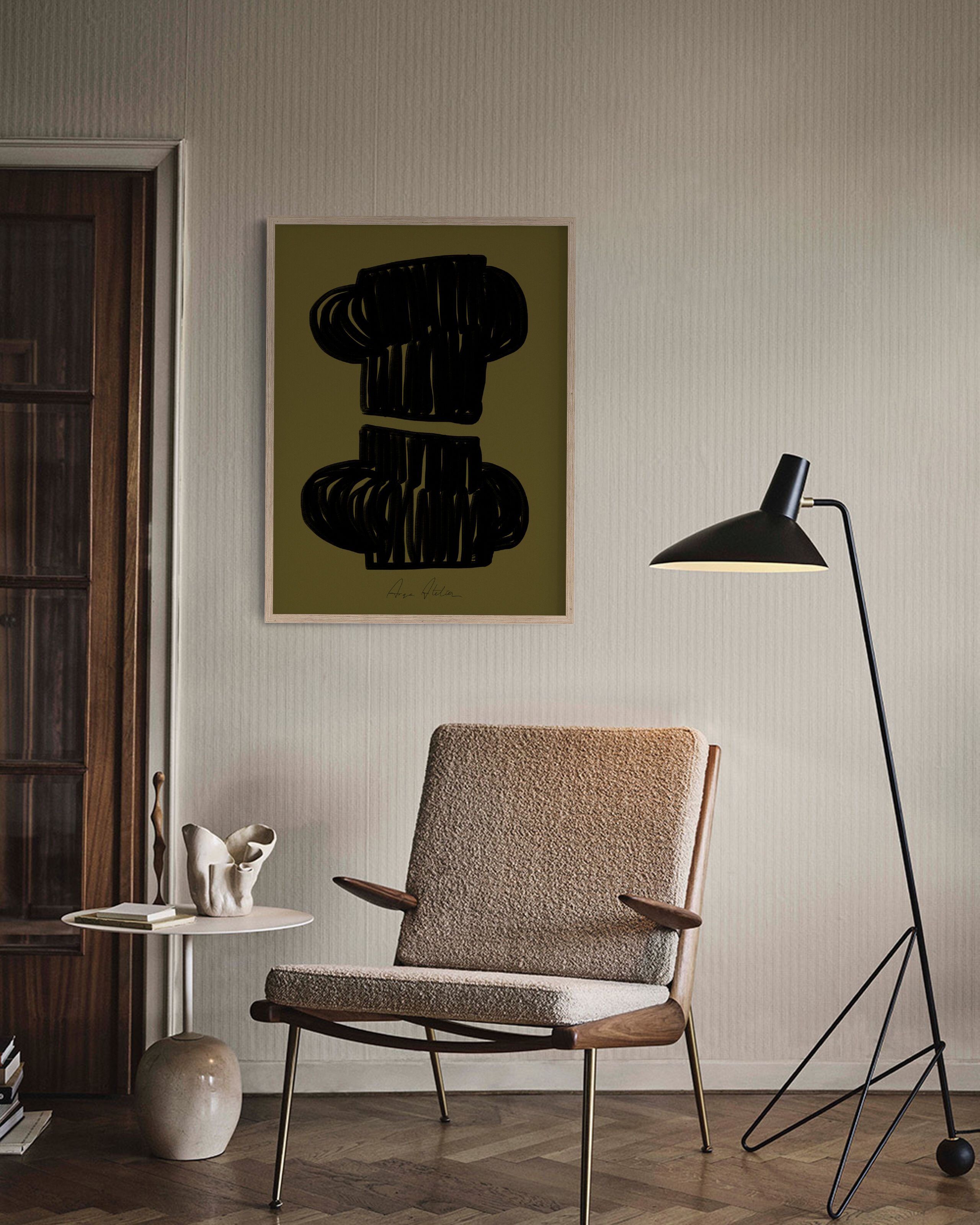 Framed abstract giclee art print 50x70cm