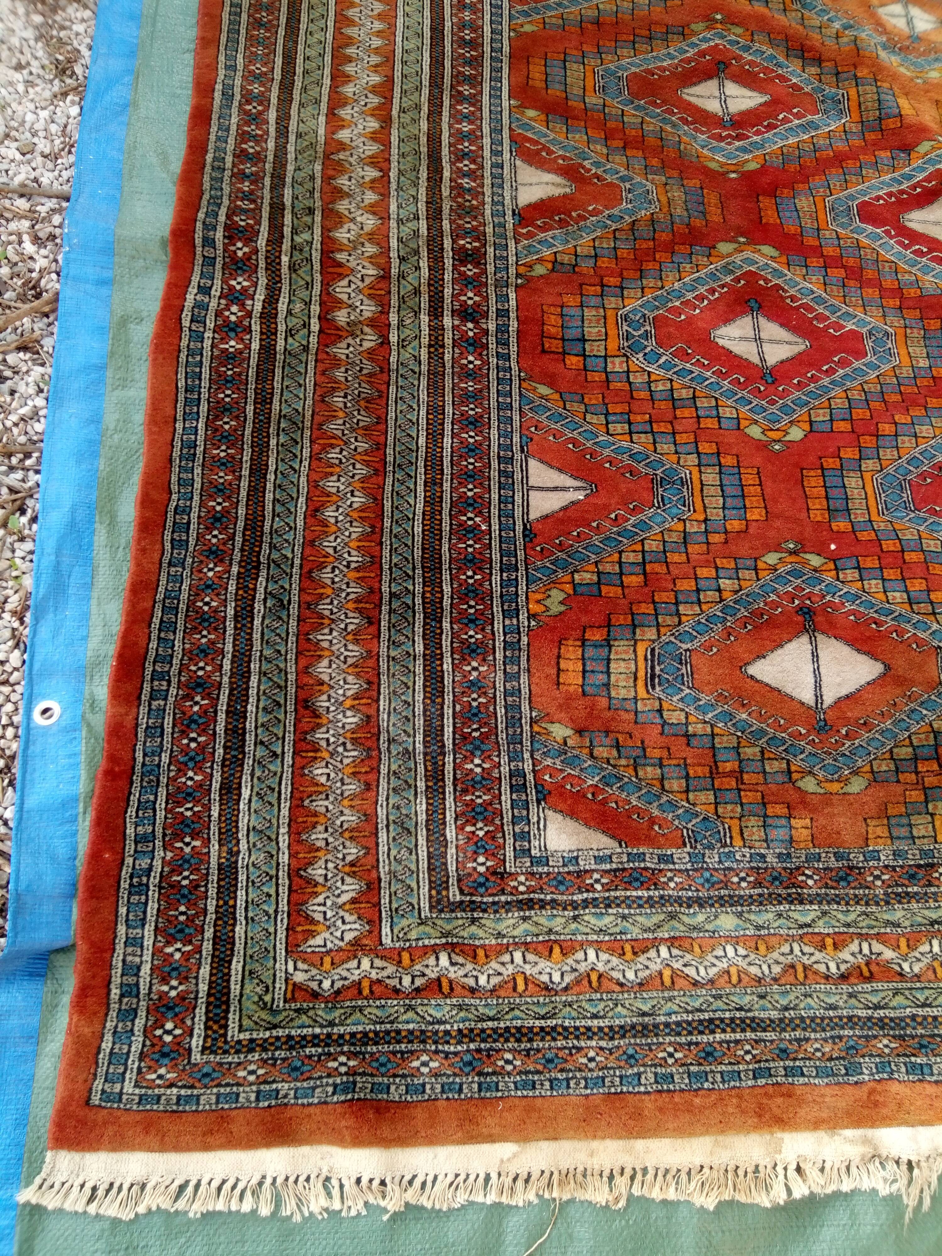 Old oriental rug made hands 280x195cm