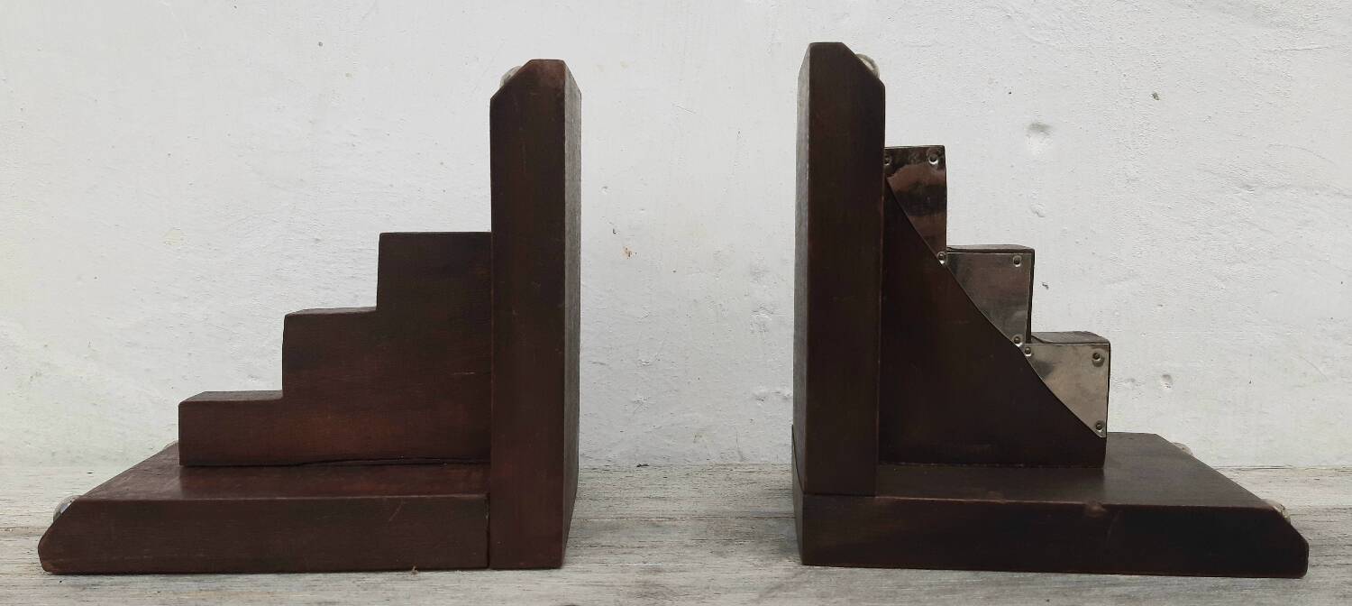 Paire de serre-livres en bois (art-déco)