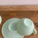 Paire de tasses verre opaline vert mint