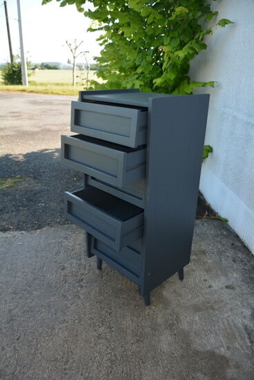 Semainier, high Dresser dark grey vintage