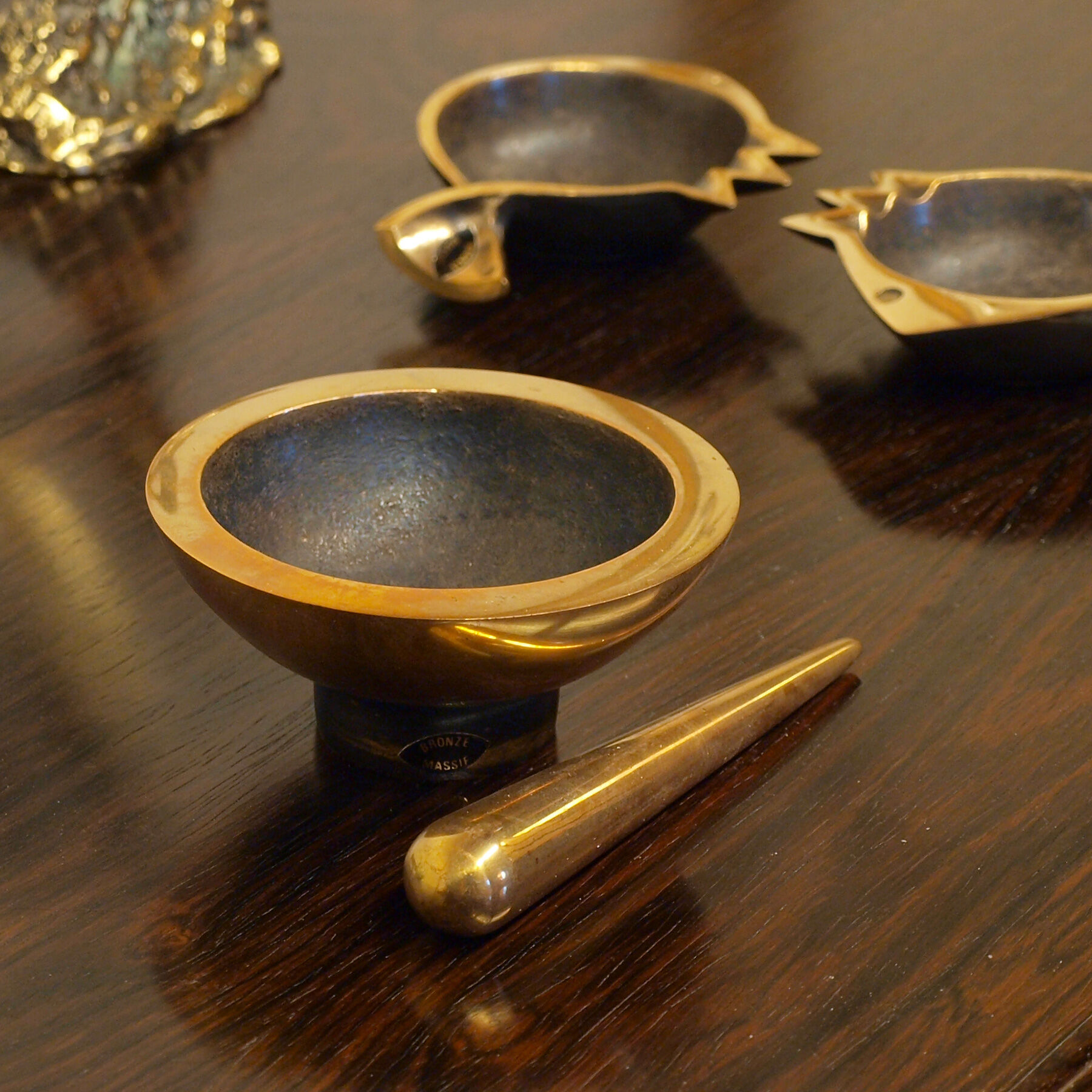 Jacques Lauterbach's bronze pestle ashtray, 1960s