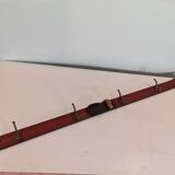 Wooden coat rack and cast iron hooks