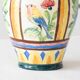 Old handcrafted amphora / polychrome bird glazed terracotta vase