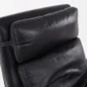Fauteuil en cuir noir, design danois, années 1970, production : Danemark