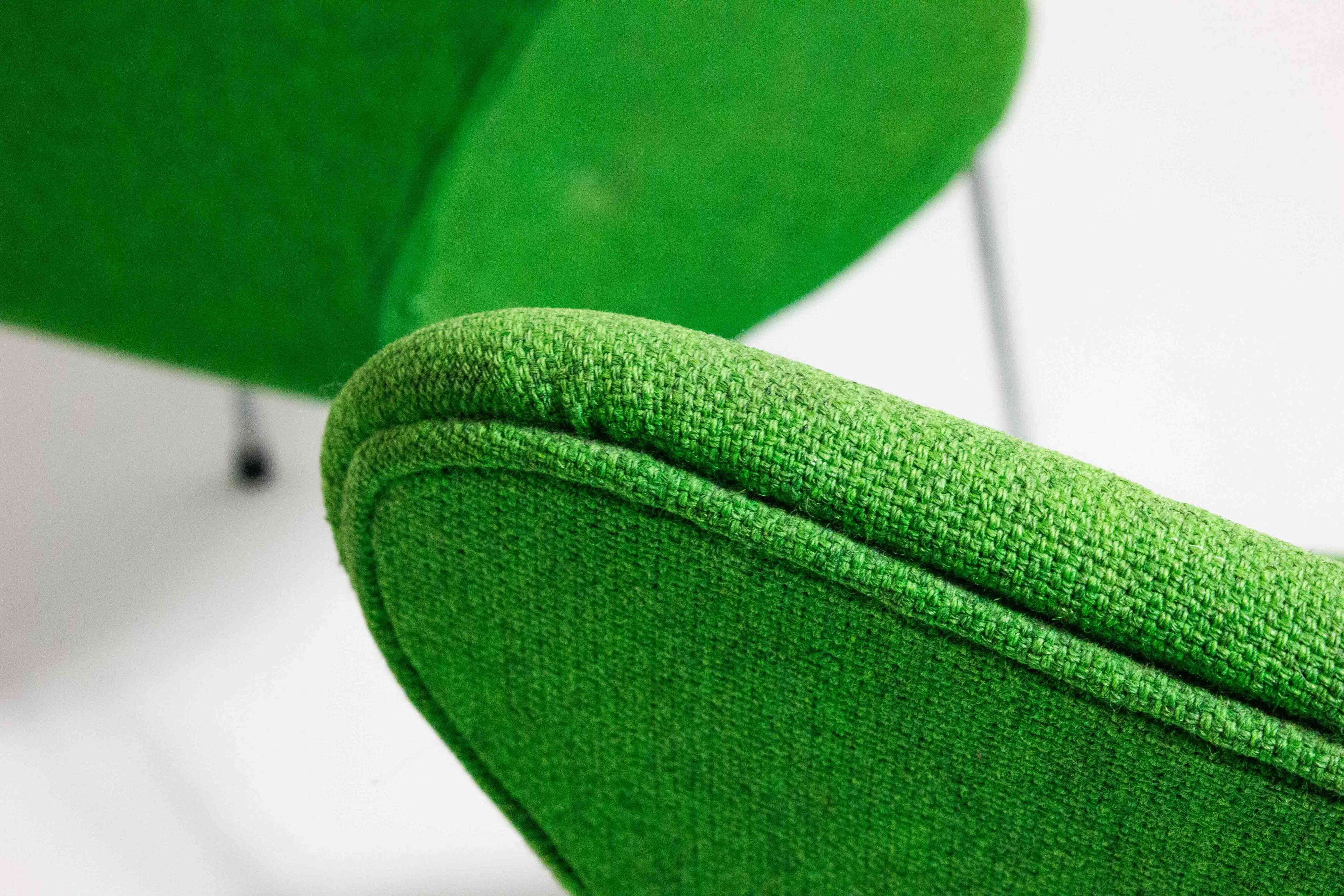 Set of 4 Fritz Hansen butterfly chairs in deep green fabric, 1980s