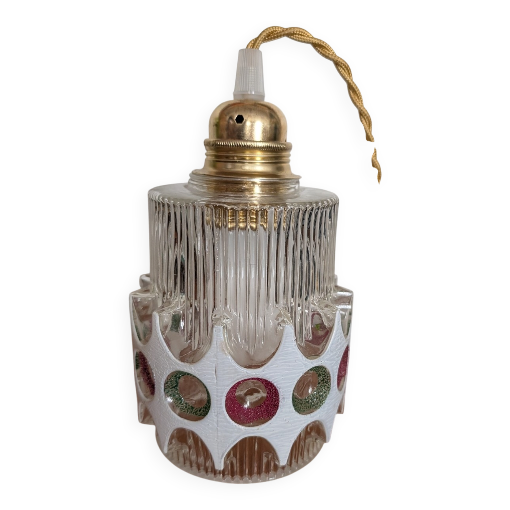 Textured glass pendant in the style of Doria Leuchten (1960)