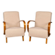Vintage 20thc pair of halabala lounge chairs, made in czechoslovakia c.1930