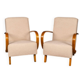 Vintage 20thc pair of halabala lounge chairs, made in czechoslovakia c.1930