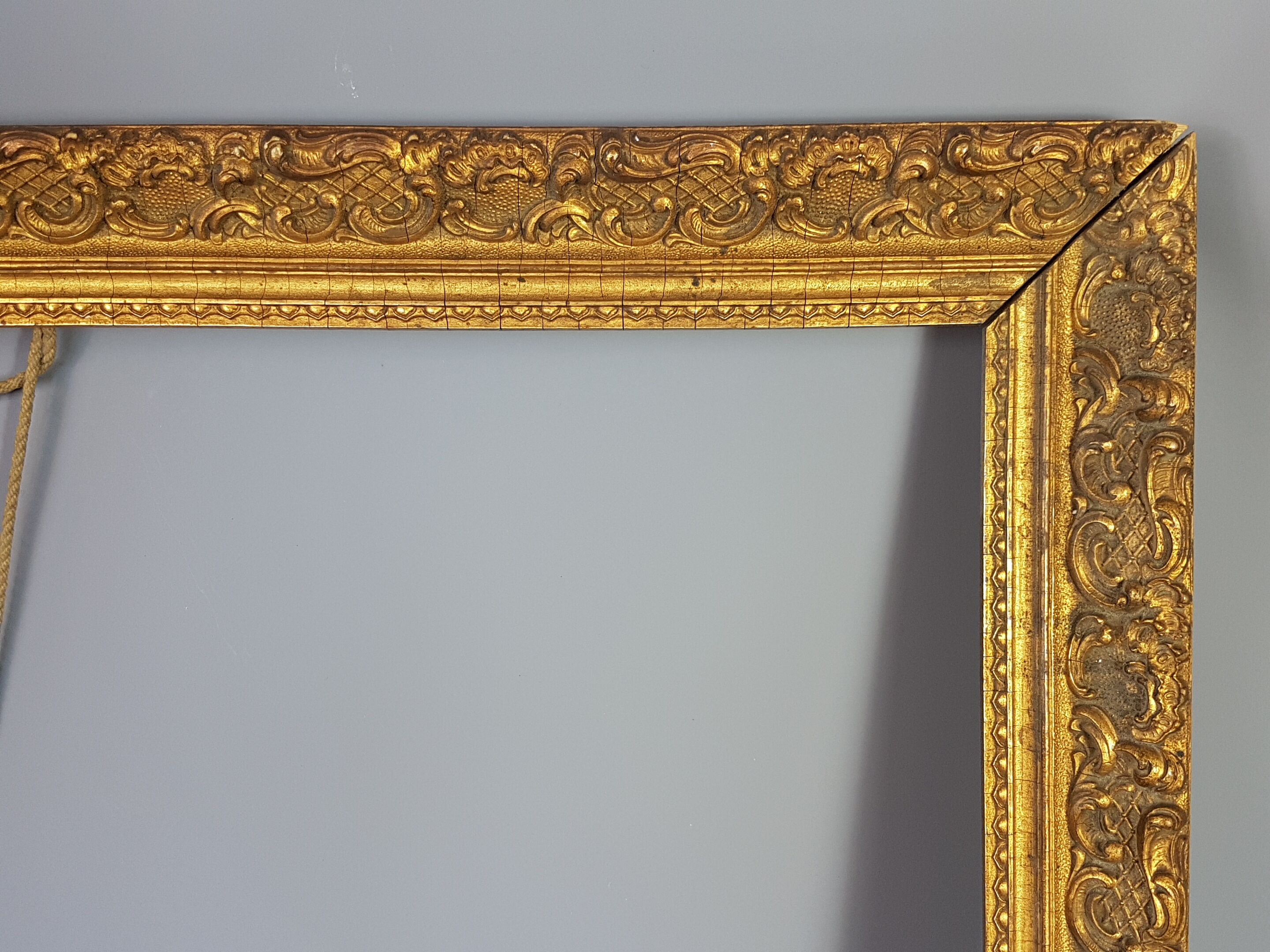 Old wooden frame - golden stucco period 1900 66x50cm, leaf 57x41 cm S26