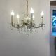 Louis XV style chandelier, glass pendants, 6 lights