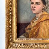 Portrait à l'huile sur toile encadré