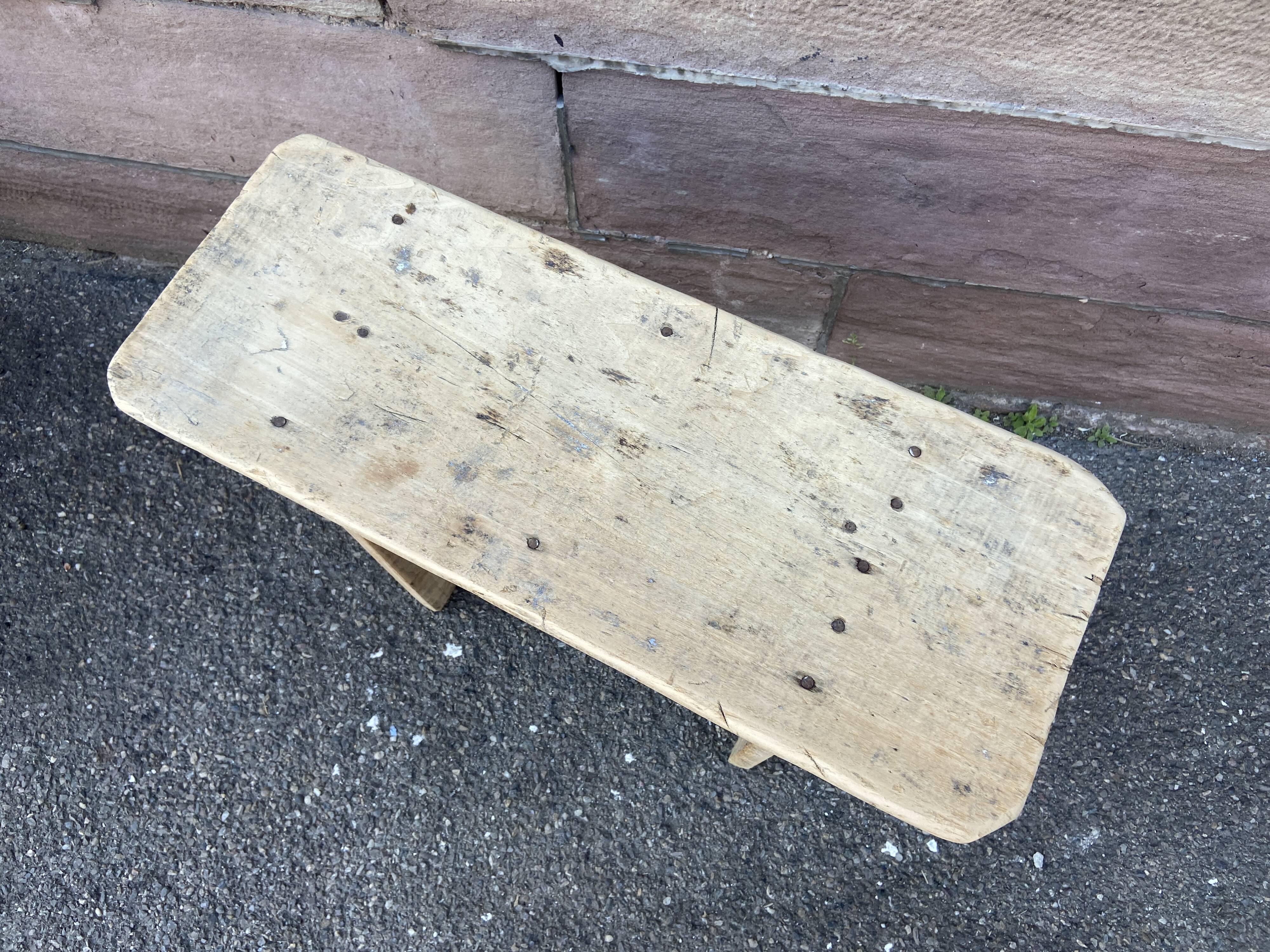 Farmhouse bench made of natural fir 1930s