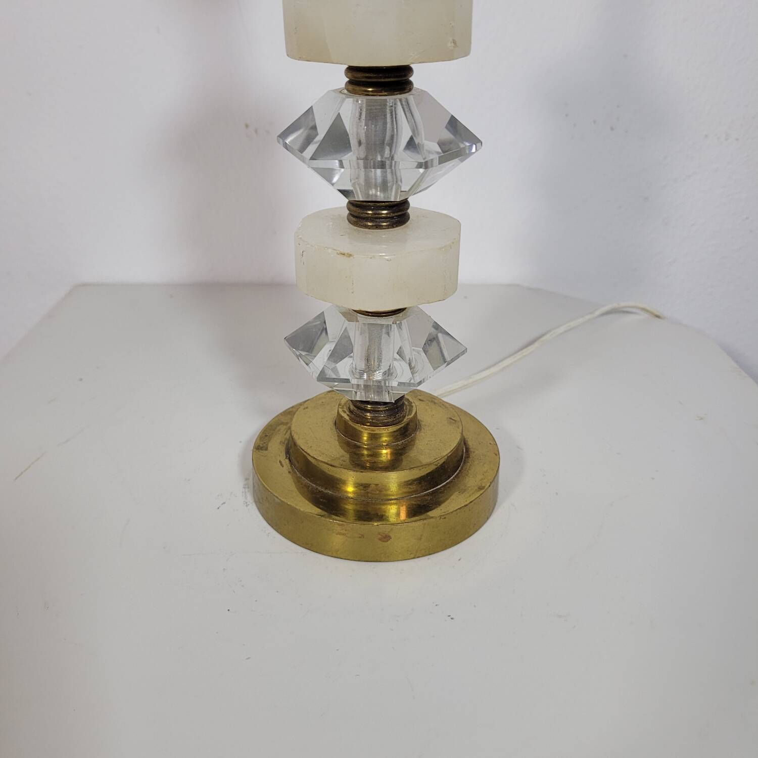 Vintage lamp in marble, glass and brass 1950s