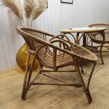 Rattan armchairs