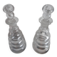 Set of two oil and vinegar glass cruets.