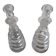 Set of two oil and vinegar glass cruets.