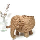 Rattan basket cache pot elephant 60s