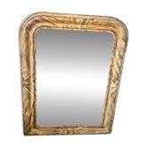 Louis Philippe mirror with faux wood decor 93 x 69 cm