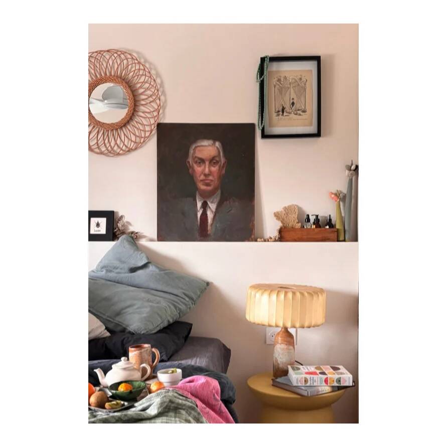 Oil portrait on panel.