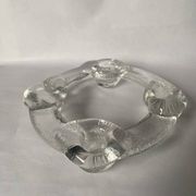 Pukeberg Scandinavian vintage glass candle holder from the 70s