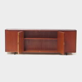 Vintage mid century modern sideboard cabinet made of teak with 4 doors, 1960s