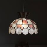 1950s vintage pendant light with mother-of-pearl shade