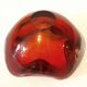 Small red crystal ashtray