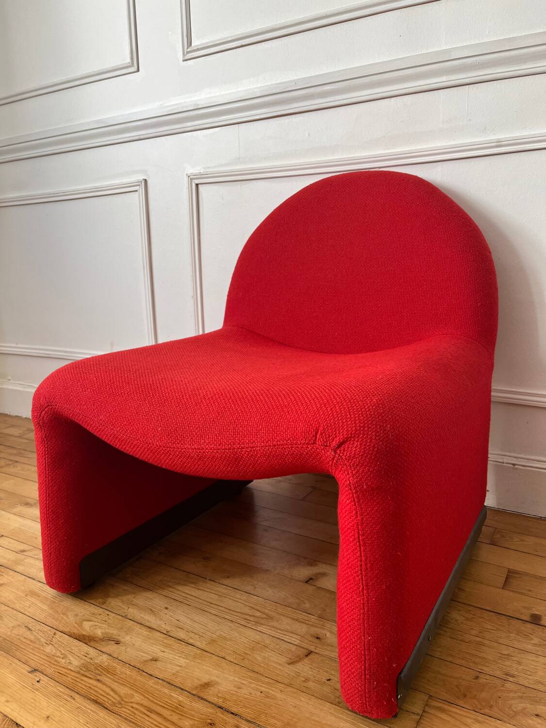 Vintage wool fireside chair