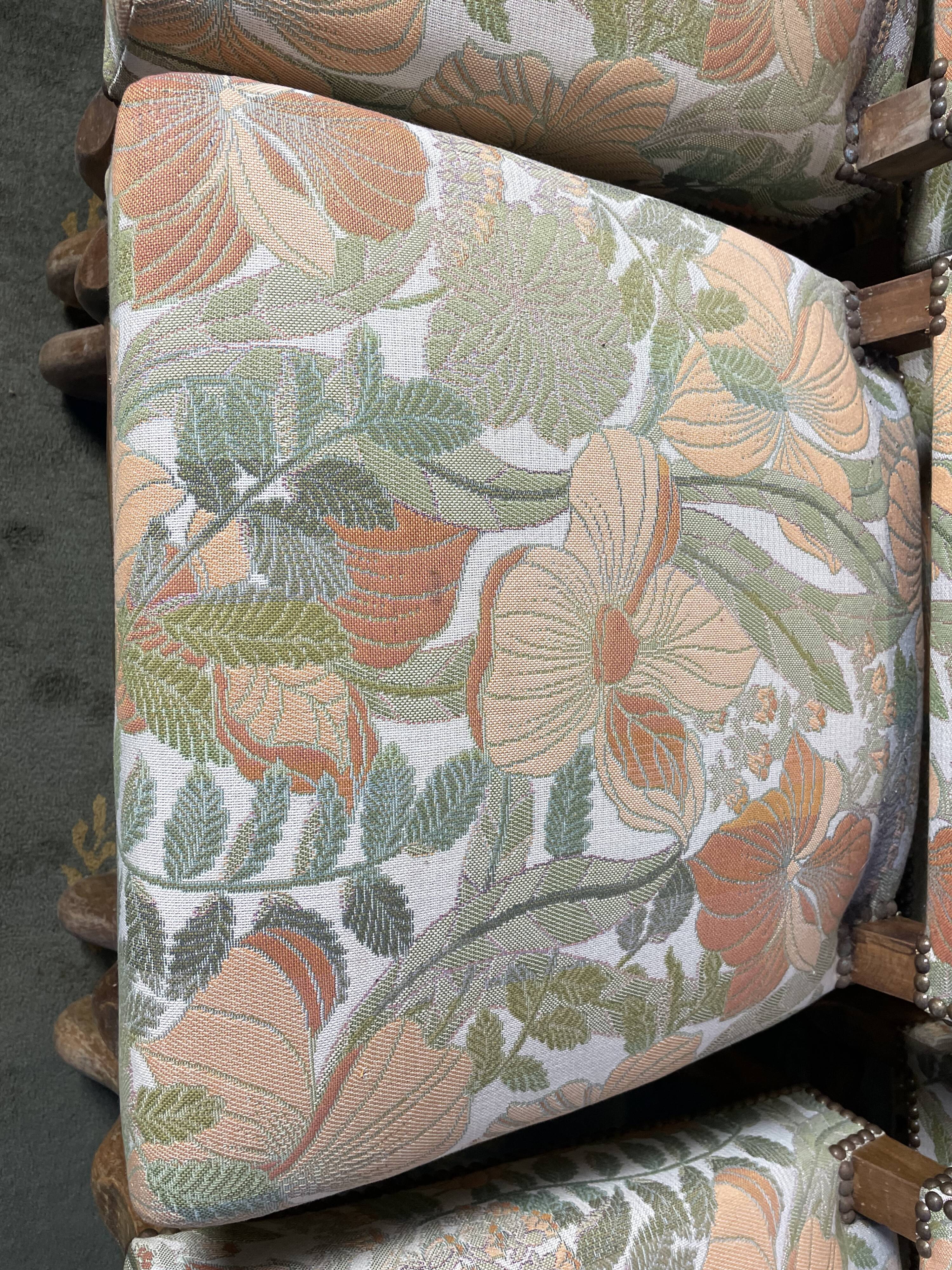 Suite of 6 Louis XIII style chairs, sheep bone