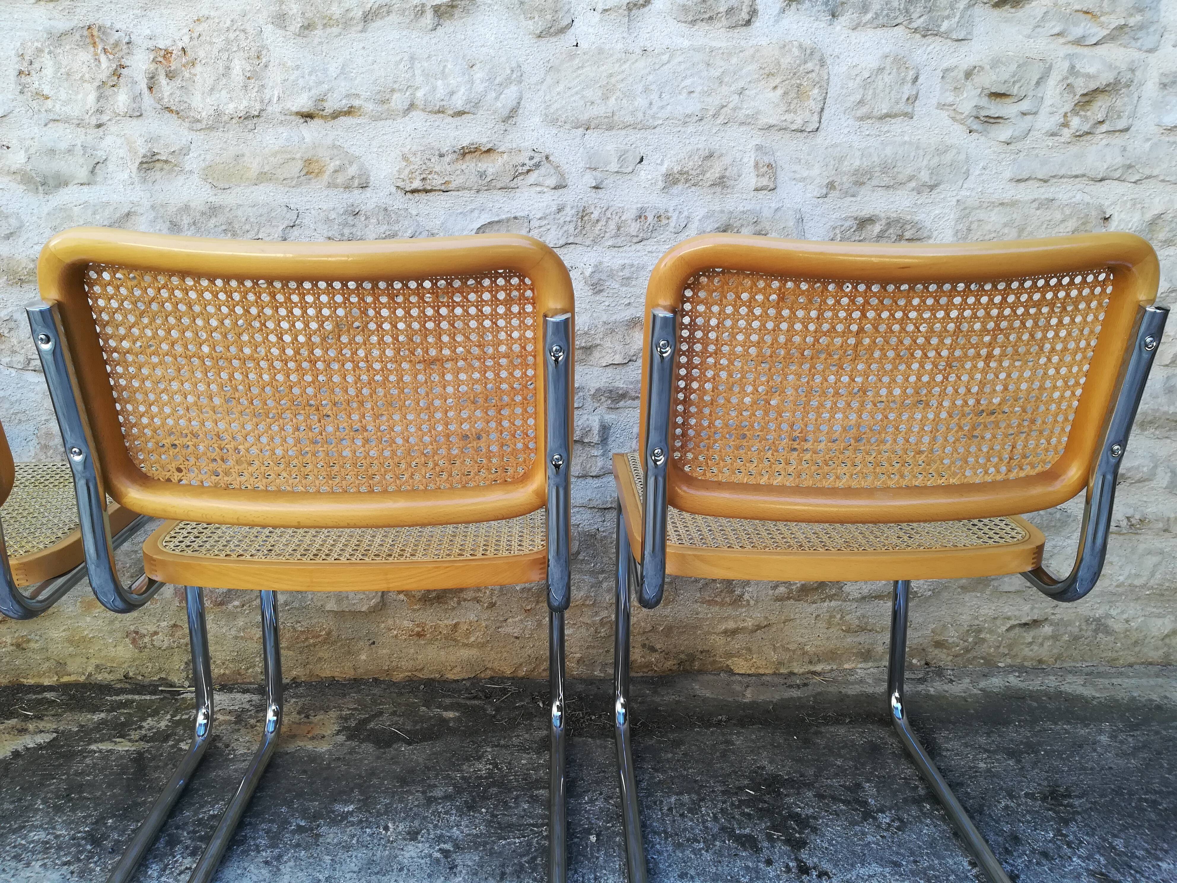 Four chairs Marcel Breuer cesca B32