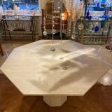 Octagonal travertine table 1970