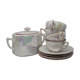 Digoin Coffee Service No.14 / 4 cups - sugar - pearly white and orange