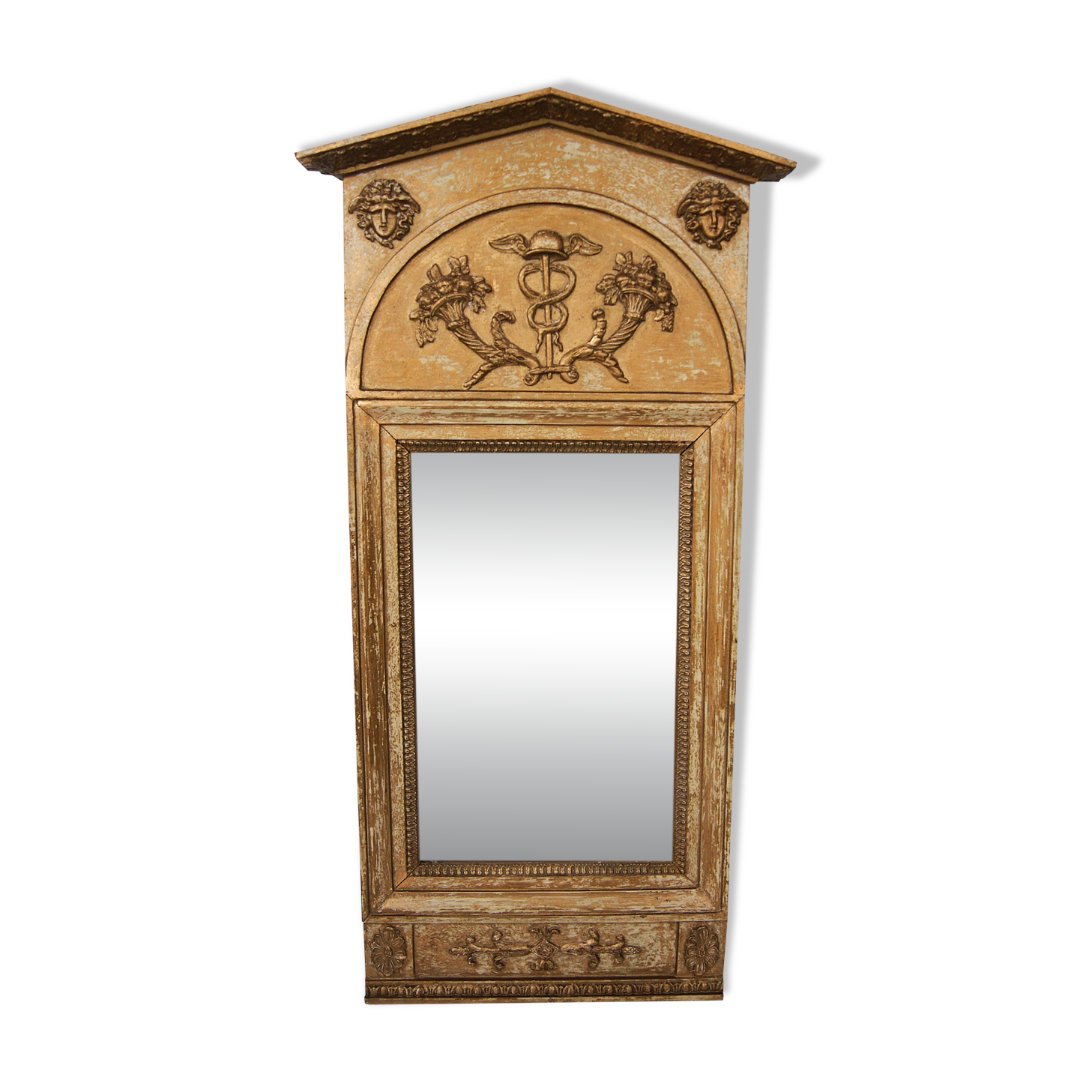 Antique Gustavian Trumeau gold mirror - P. Holmberg - Sweden 1830.