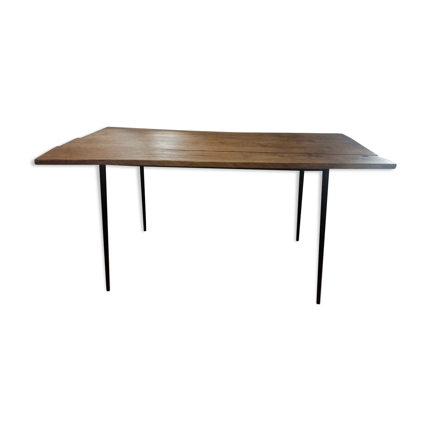 Table workshop footing vintage steel tray planks wood planks