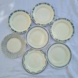 Flat plates Terre de fer mix and match blue