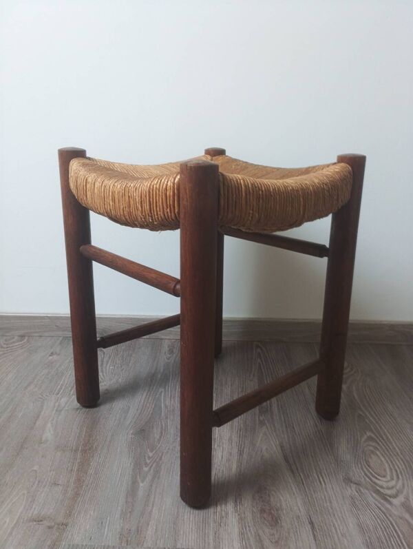 Tabouret en osier ancien