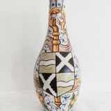 Italian ceramic vase decoration coat of arms and fruits