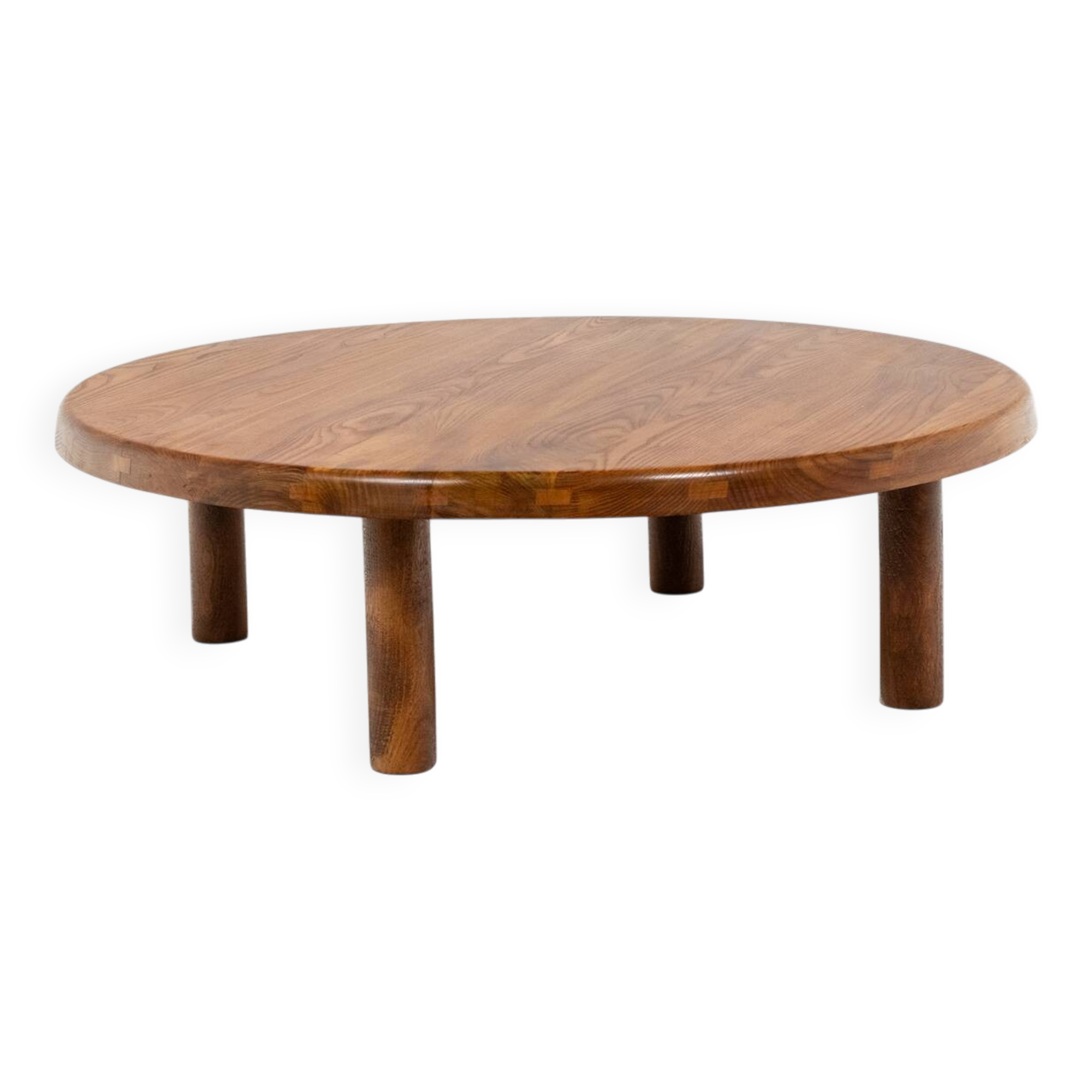 Pierre Chapo. Table basse en orme massif blond. Années 1970.